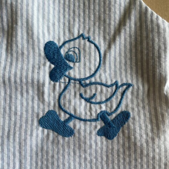 Vintage Royal Heir Made in the USA Baby Boy Duck Ducky Romper Overalls - 12 Mo. - Picture 3 of 9